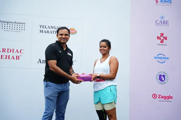 Prize handover on stage